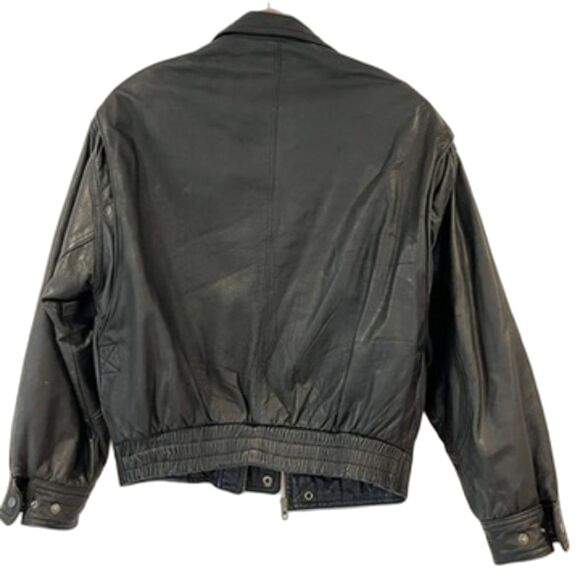 Luis Alvear Made for Brass Rail Vintage Black Leather Bomber Jacket Men's Small - Picture 2 of 9